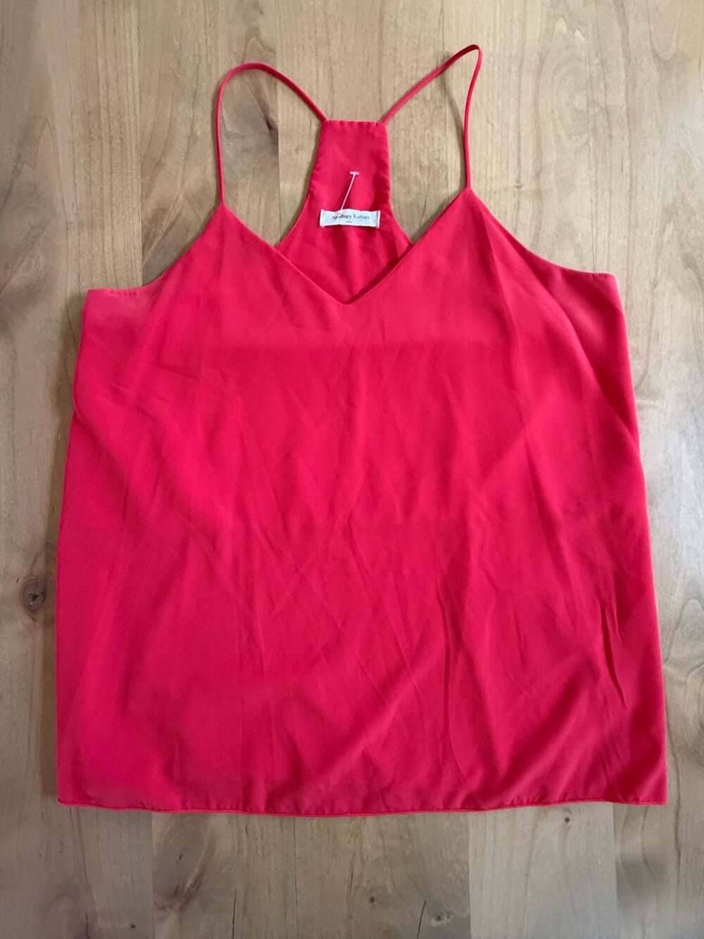 Newbury Kustom Red V-Neck Chiffon Racerback Cami Tank Top USA